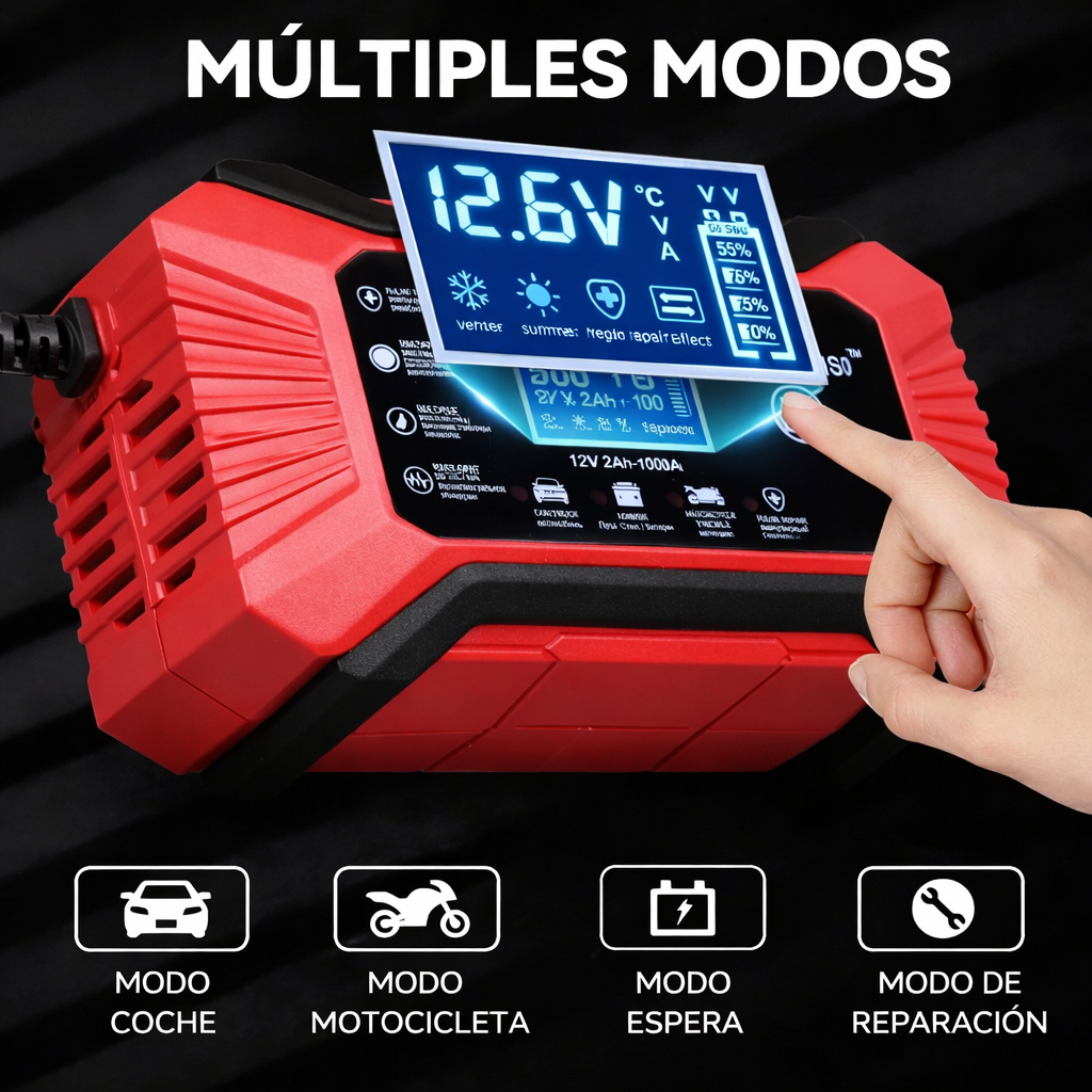 Arrancador Portátil De Baterías y Cargador 🏎️🚘 para Baterías de Auto y Moto