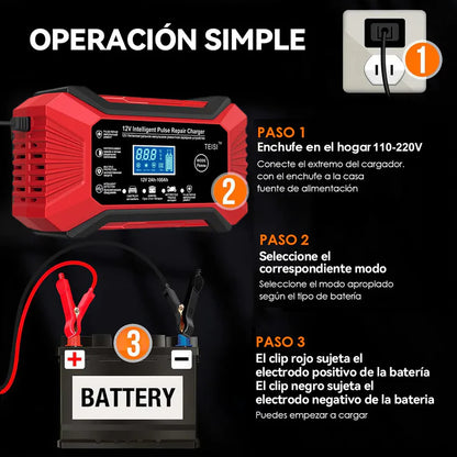 Arrancador Portátil De Baterías y Cargador 🏎️🚘 para Baterías de Auto y Moto